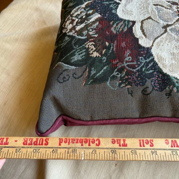SIGNED GLYNDA TURLEY DECORATIVE Lumbar Pillow floral - Picture 6 of 7